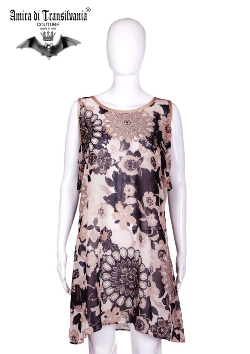 Blusa miniabito in seta fantasia anni 60